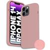 Phonix Cover per iPhone 14 Pro Max Silicone Liquido Rosa Antico Chiaro Italia - Custodia per iPhone 14 Pro Max Compatibile con Ricarica Wireless - Case Antiurto