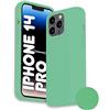 Phonix Cover per iPhone 14 Pro Silicone Liquido Verde Chiaro Italia - Custodia per iPhone 14 Pro compatibile con Ricarica Wireless - Case Morbido Antiurto con Bordi Rialzati