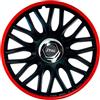 AUTO-STYLE J-Tec J15514 Set Di 4 Copricerchi Orden R 15 Pollici Nero/Rosso + Anello Cromato, Red/Black
