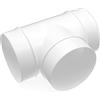 H&C VENT Raccordo tubo raccordo a T 100 mm per condotto di ventilazione in PVC - diametro 100 mm - T diritto tubo aria tondo elemento di sistema