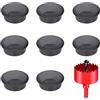 DuDuZui 8 Pezzi Passacavi Scrivania, Passacavo per Scrivania 80mm Passacavo per Scrivania Copri Foro per Cavi da Scrivania, per Cavi da Tavolo per Ufficio e Casa, con 1 Sega a Tazza (80mm, Nero)