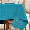 WAITER TREE Tovaglia rettangolare Blu Lago Effetto Lino Impermeabile 140 x 180 cm | Tovaglia antimacchia rettangolare lavabile per Natale stampata adatta per cucina sala da pranzo feste Natale e Capodanno