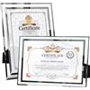 Dohomi Set di 2 Cornici D'argento Per Foto A4 Cornice Per 21x29,7 cm Certificati Cornice Per Documenti in Vetro Cornice Per Poster Di Laurea Cornice Per Foto Da Tavolo