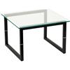 Flash Furniture Tavolino in vetro e metallo, trasparente/nero, set da 1 pezzo