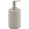 GEDY G-Giunone Dosasapone Bagno Grigio, Misure: 17,5X8,2X8,2 CM, Dispenser Sapone Bagno Realizzato in Cemento, Finiture Grigie e Argento, Design Portasapone Bagno di R&S Gedy, 2 Anni di Garanzia