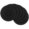 DII Set di tovagliette Rotonde in PVC, Collezione da Tavolo, per Interni ed Esterni, 34,9 cm, Nero, 6 Pezzi