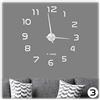 Relaxdays Orologio da Parete DIY, Numeri-3D Adesivo Murale Autoadesivo Facile Montaggio Grandezza Variabile, Argento