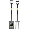 Draper 83971 Set rastrello e Pala da Giardino in Acciaio Carbonio, Nero