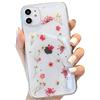 Tybiky Custodia per iPhone 11 Pro, realizzata in TPU trasparente, con veri fiori secchi, cover compatibile con iPhone 11 Pro, fiori tritati rosa