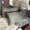 Douceur De Plumes Set di 2 Federe Cuscini Decorativi Tinta Unita in Velluto Grigio Chiaro 30x50, Federa Quadrata Moderna e Morbida, Decorazione Soggiorno Divano Camera Letto (2 Grigio Chiaro)