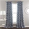 Lush Decor Edward Trellis Tende oscuranti per Finestra, Set per Soggiorno, Sala da Pranzo, Camera da Letto (Coppia), Poliestere, Marina Militare, W 52 x L 84 (1 Panels)