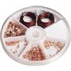 Rayher 2248516 Starter Set con chiusura gioielli accessori, 5 accessori, SB-sacchetto, Rose Gold