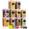 GoMaihe 1.6L Contenitori Alimentari per Cereali, Contenitori Ermetici Alimentari Plastica con Coperchio per Alimenti 10 Set, Utilizzato per la Conservazione di Pasta, Cereali, Muesli, Farina, Rosa