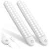 Vicloon - Confezione da 2 lampade adesive senza fili con 72 LED ricaricabili tramite USB, con sensore di movimento, ideale per l'illuminazione sottopensile e per armadio e corridoio