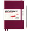 LEUCHTTURM1917 365666 - Agenda settimanale e taccuino medio (A5) 2023, 12 mesi, Port Red