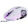 Lancoon Mouse Da Gioco Cablato, Mouse Da Gioco Ottici Con 6 Pulsanti, 4 Retroilluminazione Per Il Respiro, Impugnature Ergonomiche e 4 Livelli Di Regolazione DPI Per PC, Laptop e Mac
