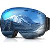 GONICVIN Occhiali da sci, snowboard, motoslitta, per uomini, donne, adulti, antiappannamento, 100% protezione UV
