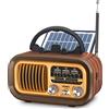 PRUNUS J-150 Radio Portatile Vintage FM/AM/SW,Radiolina Bluetooth Retro Piccola,Radio Solare con Batteria Ricaricabile da 1200 mAh,Radio Portatili Pile,Supporta TF/USB,per Casa,Cucina,Tavolo