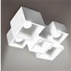 Applique da Soffitto in Gesso Pitturabile H150mm 5xGU10