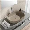VITRA Lavabo d'appoggio ovale in ceramica 60x40 cm tortora opaco - Cloe