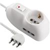 ELECTRALINE Multipresa 1 schuko + 2 bivalente 10/16A - 62033