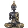 DRW Figura di un Buddha seduto in resina in oro e marrone 16 x 9 x 23 cm