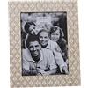DRW Set di 2 portafoto per fotografia da 15 x 20 cm in legno dm con disegno in naturale e bianco 22 x 27 x 1,2 cm