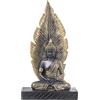 DRW Figura di un Buddha seduto con foglia di resina in oro e marrone 15x7x27cm