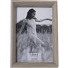 DRW Set di 2 portafoto per foto da 10 x 15 cm in legno dm e carta naturale 12,4 x 17,4 x 3 cm