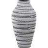 DRW Vaso da tavolo in ceramica in bianco e grigio 20x40cm