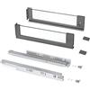 Emuca - Cassetto esterno Vertex 40 kg altezza 131 mm con sponde in vetro, 500 mm, Grigio antracite, 1 kit