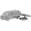 BRISA VW Collection - Volkswagen Portachiavi Vintage in Metallo smaltato, per Chiavi/Zaino/Borsa, Bus T5/T6 Design (Bus Classico/Argento)