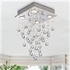 BESTIER Moderno cristallo goccia di pioggia lampadario illuminazione a incasso LED plafoniera lampada a sospensione per sala da pranzo bagno camera da letto soggiorno 4 GU10 LED Lampadine richiesto