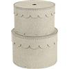 Bigso Box of Sweden Scatole portaoggetti - Scatole rotonde con coperchio in carta e cartone - Contenitori cartone rotondi per vestiti, giocattoli e altro - Set da 2 - beige