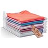 tempo di saldi Organizer Armadio Salvaspazio in Plastica Trasparente, Pack da 20 Unità, Pratico Porta Magliette Per Armadio compatto e resistente, T Shirt Organizer