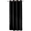 ED Enjoy Home Tenda Decorativa con Occhielli argentati, 140 x 240 cm, Nero, 100% Poliestere, Satinato, Collezione Basic