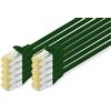 DIGITUS Cavo LAN Cat 6A - 0,5 m - 10 pezzi - S/FTP schermato - 10 Gbit/s - 500 MHz - PoE++ - AWG 26/7 - LSZH - Cavo di rete RJ45 - Compatibile con Cat6 e Cat7 - Verde