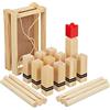 Relaxdays Scacchi Vichinghi, Gioco di Lancio in Legno, al Parco o Spiaggia, 21 Pedine, Bambini e Adulti, Marrone Chiaro