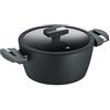 Berndes Balance Induction Enduro Kochtopf 20 cm Casseruola con Coperchio, 2.5 Litri, Alluminio Forgiato, Nero