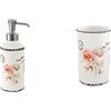 Gedy G-Brisbane Dosasapone, Misure e Peso: 20X7,2X7,2 CM & 0,306 kg, Dispenser Sapone Bagno in Ceramica, Finitura Bianca, Design R&S, 2 Anni di Garanzia, Unica & G-Brisbane Portaspazzolini da Bagno