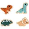 Janod - 4 Puzzle Evolutivi Dinosauri in Legno da 2 a 5 Pezzi - Giocattoli per Bambini - Giochi Educativi - Prima Infanzia - Dai 18 Mesi, J05824