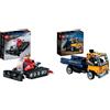 LEGO 42148 Technic Gatto delle Nevi, Set 2 in 1 con Motoslitta e Spazzaneve Giocattolo, Modello di Veicolo & 42147 Technic Camion Ribaltabile, Set 2 in 1 con Camioncino ed Escavatore Giocattolo