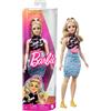Barbie - Bambola Fshionistas bionda curvy con vestito con stampa Girl Power e accessori, giocattolo per bambini, 3+ anni, HPF78