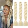 Cybelleza Treccine Extension Capelli Sintetici per Treccine Africane 3 Ciocche Trecce Jumbo Braiding Hair (Biondo)