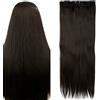 S-noilite® - Eleganti extension con capelli lunghi, per trattamento a mezza testa o a testa intera, con fissaggio tramite 5 clip, pezzo singolo