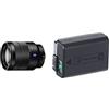 Sony Sel-2470Z Obiettivo Con Zoom 24-70 Mm F4.0, Serie Zeiss, Stabilizzatore Otticom, Nero, ‎9.5 x 9.5 x 7.3 cm; 426 grammi & NP-FW50 - Batteria originale ricaricabile per Fotocamere Sony Alpha