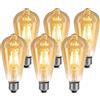 Lepro Lampadine LED E27 a Filamento, 4W Equivalenti a 40W, Lampadina Vintage Retro Stile Edison ST64 Luce Bianca Calda 2500K, 470 Lumen, Luminoso a 300° Non Dimmerabile 220-240V- Pacco da 6