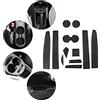 YEE PIN Tappetini in gomma per interni compatibili con Fiat Abarth 595 2017-2021/FIAT 500 2016-2020 tappetini antiscivolo per console centrale, scatola di immagazzinaggio (nero)