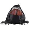 SHULLIN Borse per palloni da pallacanestro, in nylon, con tracolla, borsa per pallone da basket, pallavolo, tennis (nero)