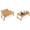 Relaxdays, Tavolino D'Appoggio, Bambù, 55 X 33 X 24 cm, Marrone, legno & Vassoio da Letto, in bambù, con Gambe Pieghevoli, HxLxP: 25x52x33 cm, Tavolino Colazione, Marrone